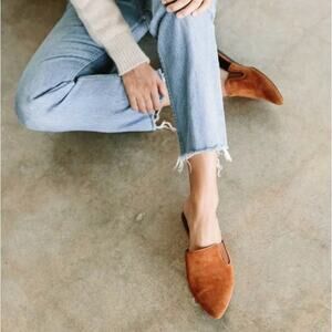 Jenni Kayne Tan Saddle Slip On Suede Mules
